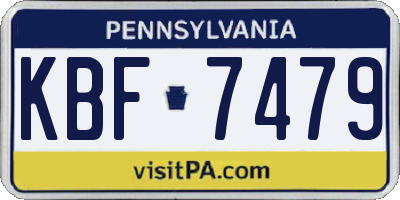 PA license plate KBF7479