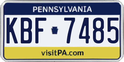 PA license plate KBF7485