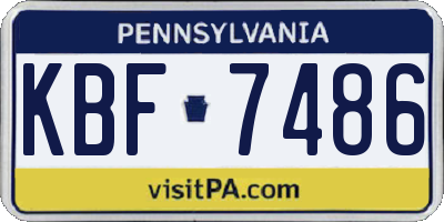 PA license plate KBF7486