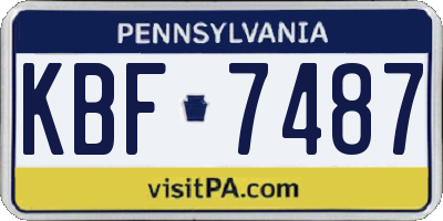 PA license plate KBF7487