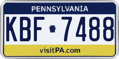 PA license plate KBF7488