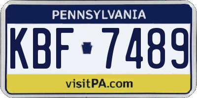 PA license plate KBF7489