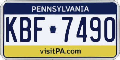 PA license plate KBF7490