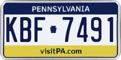 PA license plate KBF7491