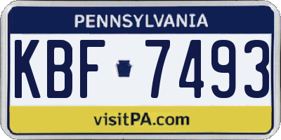 PA license plate KBF7493