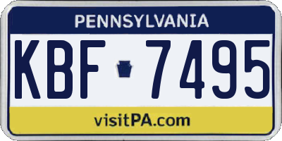 PA license plate KBF7495