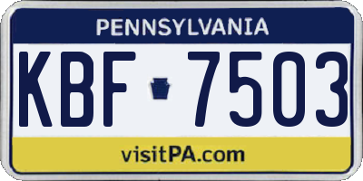 PA license plate KBF7503