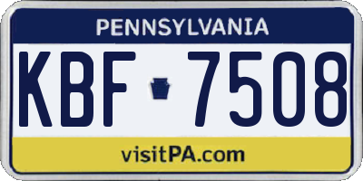 PA license plate KBF7508