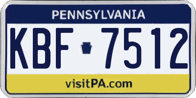 PA license plate KBF7512