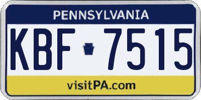 PA license plate KBF7515