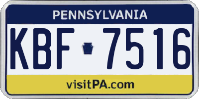 PA license plate KBF7516