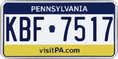 PA license plate KBF7517