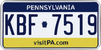 PA license plate KBF7519