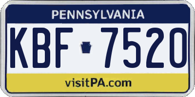 PA license plate KBF7520