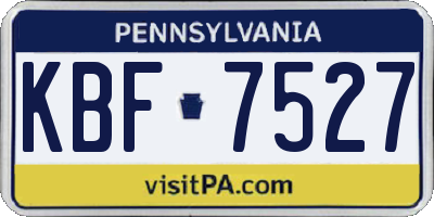 PA license plate KBF7527