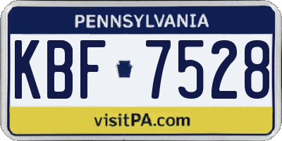 PA license plate KBF7528