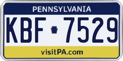 PA license plate KBF7529