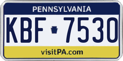 PA license plate KBF7530