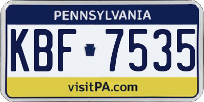 PA license plate KBF7535