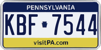 PA license plate KBF7544