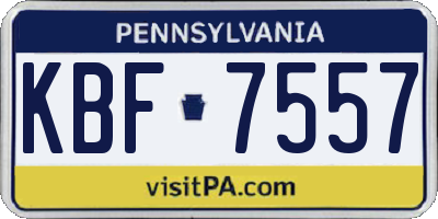 PA license plate KBF7557