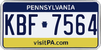PA license plate KBF7564