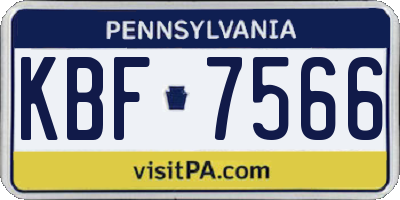 PA license plate KBF7566