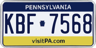 PA license plate KBF7568