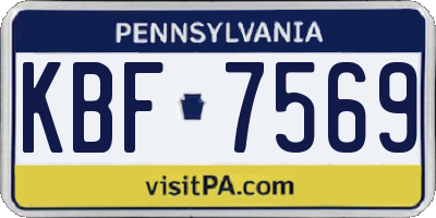 PA license plate KBF7569