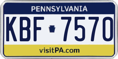 PA license plate KBF7570
