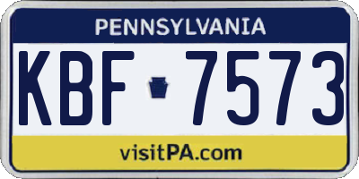 PA license plate KBF7573