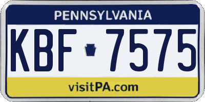 PA license plate KBF7575