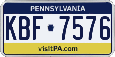 PA license plate KBF7576