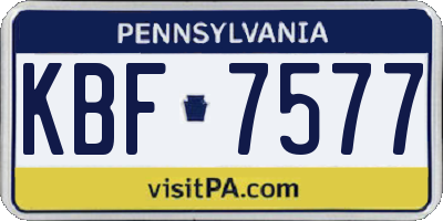 PA license plate KBF7577