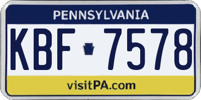 PA license plate KBF7578