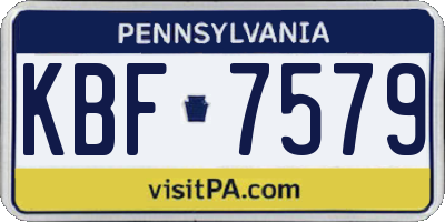 PA license plate KBF7579