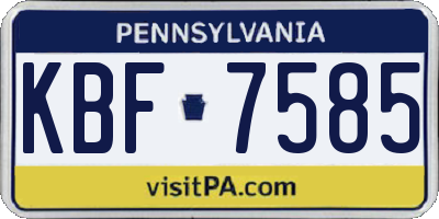 PA license plate KBF7585