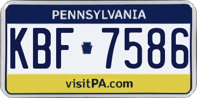 PA license plate KBF7586