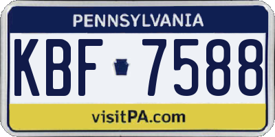 PA license plate KBF7588