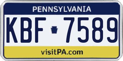PA license plate KBF7589