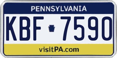 PA license plate KBF7590