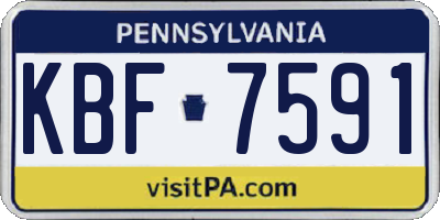 PA license plate KBF7591