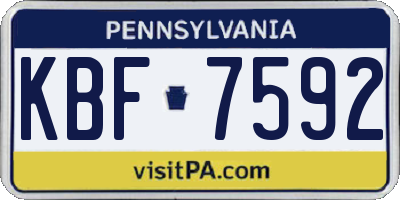 PA license plate KBF7592
