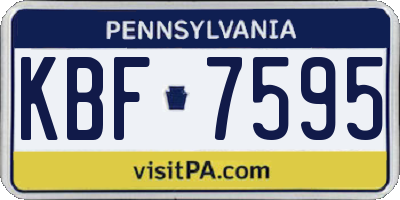 PA license plate KBF7595