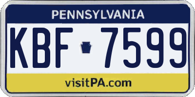 PA license plate KBF7599