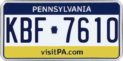 PA license plate KBF7610