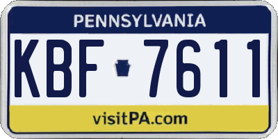 PA license plate KBF7611
