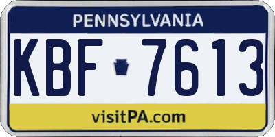 PA license plate KBF7613