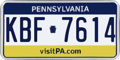 PA license plate KBF7614