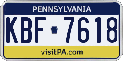 PA license plate KBF7618